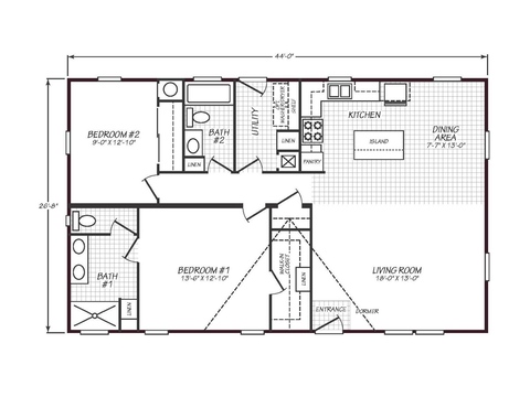Solaris 28442A | 2 bedroom, 2 bathroom, 1174 sqft home | Built by Cavco - Goodyear in Goodyear, AZ.