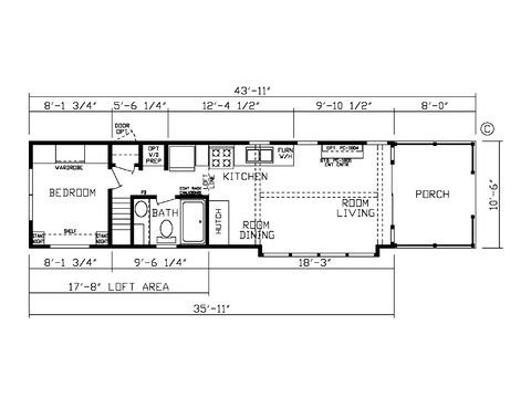 Grandview 11361N | 1 bedroom, 1 bathroom, 399 sqft park model. Built by Cavco - Nappanee in Nappanee, IN.