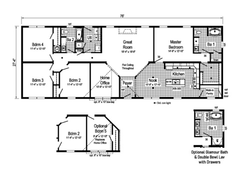 Mabry Max 28 28764A | 4 bedroom, 2 bathroom, 2077 sqft home | Built by Cavco - Crouse in Crouse, NC.