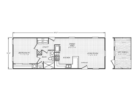 Solaris 16441A | 1 bedroom, 1 bathroom, 678 sqft home | Built by Cavco - Goodyear in Goodyear, AZ.