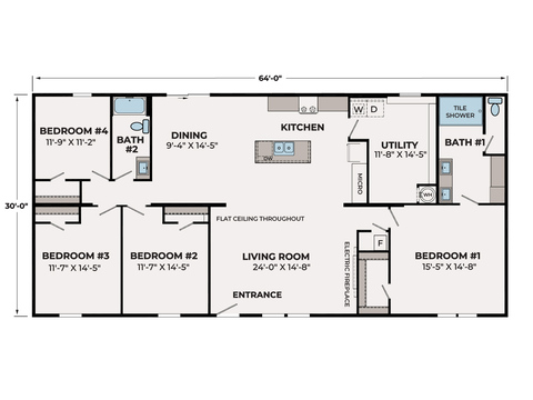 Stonehaven 32644A | 4 bedroom, 2 bathroom, 1920 sqft home. Built by Cavco - Lancaster in Lancaster, TX.