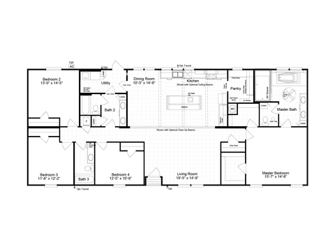Apex | 4 bedroom, 2 bathroom, 2160 sqft home | Built by Cavco - Fort Worth in Fort Worth, TX.