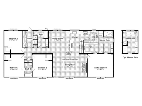 Cimarron V 32724A | 4 bedroom, 3 bathroom, 2232 sqft home. Built by Cavco - Austin in Austin, TX.