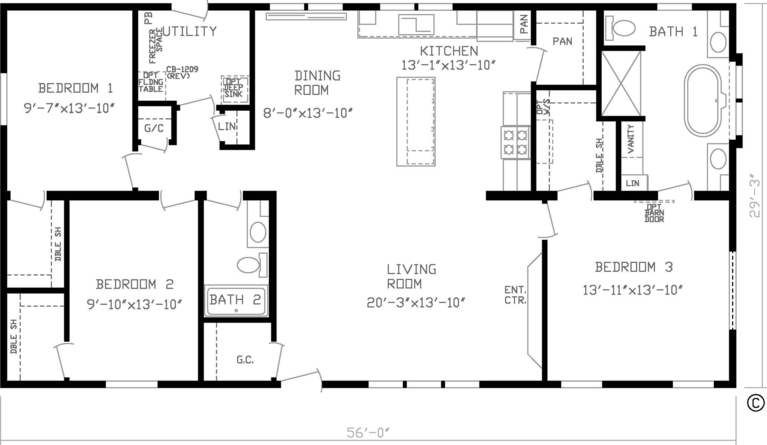 The Winchester 32563A | 3 bedroom, 2 bathroom, 1709 sqft home | Built by Cavco - Montevideo in Montevideo, MN.
