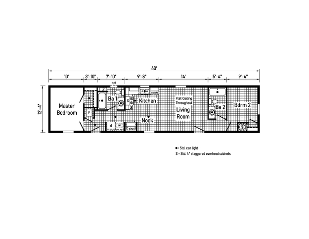 Beacon Prestige 14602A | 2 bedroom, 2 bathroom, 800 sqft home. Built by Cavco - Shippenville in Shippenville, PA.