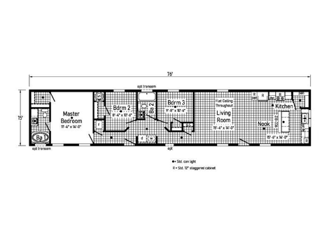 Landmark Single 16763A | 3 bedroom, 2 bathroom, 1140 sqft home | Built by Cavco - Goshen in Goshen, IN.