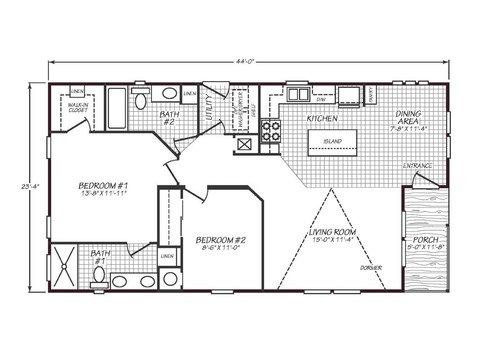 Solaris 24442P | 2 bedroom, 2 bathroom, 1025 sqft home | Built by Cavco - Goodyear in Goodyear, AZ.