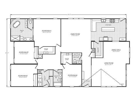 Solaris 40684A | 4 bedroom, 2.5 bathroom, 2720 sqft home | Built by Cavco - Goodyear in Goodyear, AZ.