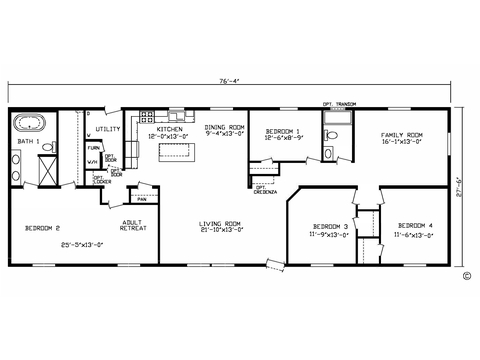 The Armstrong 28764A | 4 bedroom, 2 bathroom, 2099 sqft home | Built by Cavco - Montevideo in Montevideo, MN.