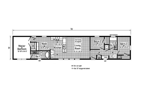 Landmark Single 16763C | 3 bedroom, 2 bathroom, 1140 sqft home | Built by Cavco - Goshen in Goshen, IN.