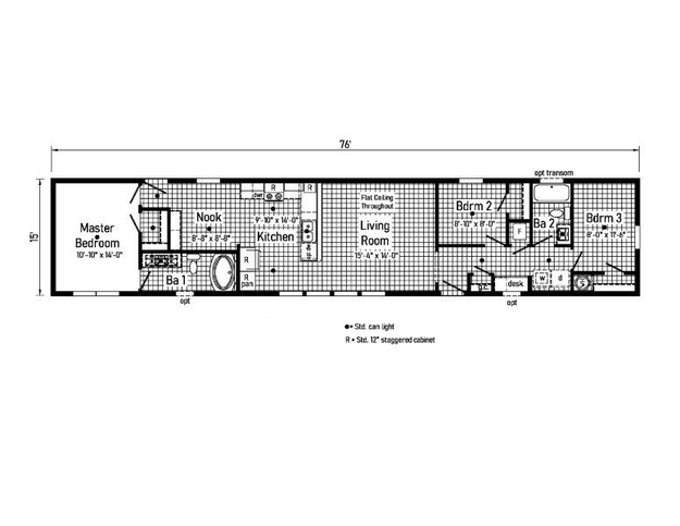 Landmark Single 16763C | 3 bedroom, 2 bathroom, 1140 sqft home | Built by Cavco - Goshen in Goshen, IN.