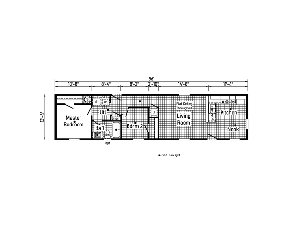 Westlake Single 14562B | 2 bedroom, 1 bathroom, 747 sqft home | Built by Cavco - Dorchester in Dorchester, WI.