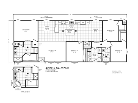 Edge 28724B | 4 Bedroom, 2 Bathroom, 1920 sqft home | Built by Cavco - Goodyear in Goodyear, AZ.