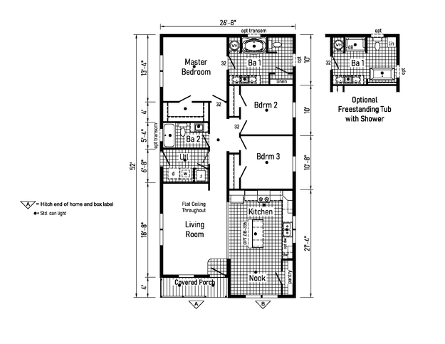 3 Bed Modular Home (Ranch) for Sale - Westlake Modular 28523B
