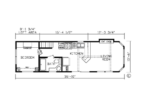 Country Manor 100162M Park Model | 1 bedroom, 1 bathroom, 399 sqft home. Built by Cavco - Nappanee in Nappanee, IN.