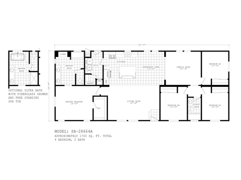 Sierra Value 28664A | 4 bedroom, 2 bathroom, 1760 sqft home | Built by Cavco - Phoenix in Phoenix, AZ.