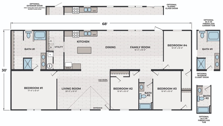 4 Bed Manufactured Home (Double-wide) for Sale - Tyler 32684A