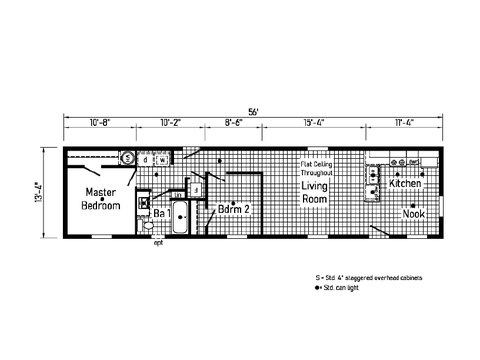 Eastland Concepts 14562A | 2 bedroom, 1 bathroom, 747 sqft home. Built by Cavco - Shippenville in Shippenville, PA.