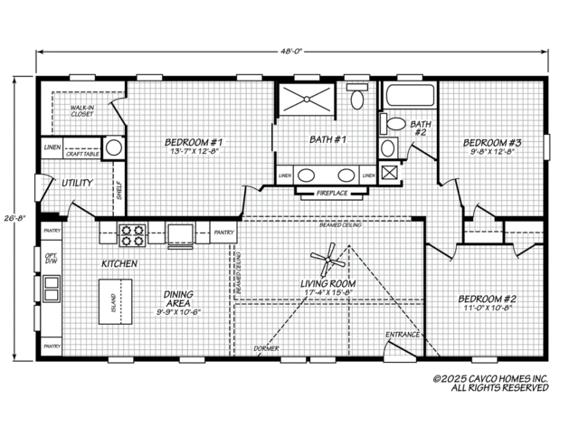 Expo Limited 28483I | 3 bedroom, 2 bathroom, 1280 sqft home | Built by Cavco - Rocky Mount in Rocky Mount, VA.