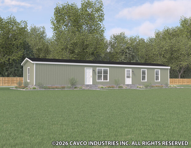 Landmark 16663D | 3 bedroom, 2 bathroom, 1023 sqft home | Built by Cavco - Waco in Waco, TX.