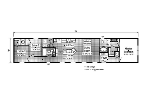 Landmark Single 16763D | 3 bedroom, 2 bathroom, 1140 sqft home | Built by Cavco - Goshen in Goshen, IN.