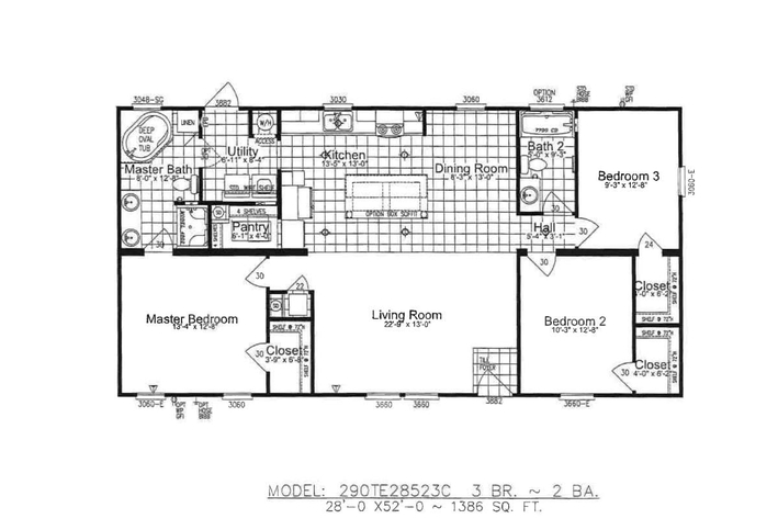 Bannister 28523C | 3 bedroom, 2 bathroom, 1387 sqft home | Built by Cavco - Moultrie in Moultrie, GA.