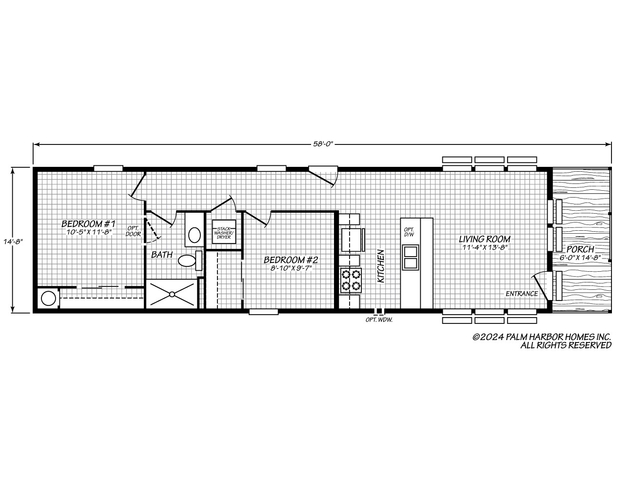 Cabana 15522C | 2 bedroom, 1 bathroom, 762 sqft home | Built by Cavco Millersburg