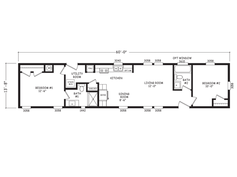 Velocity 14602A | 2 bedroom, 2 bathroom, 820 sqft home | Built by Cavco - Goodyear in Goodyear, AZ.