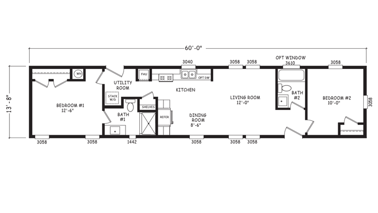 Velocity 14602A | 2 bedroom, 2 bathroom, 820 sqft home | Built by Cavco - Goodyear in Goodyear, AZ.
