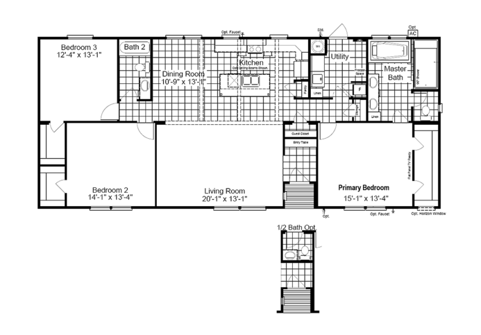 Wellington 28643W Manufactured Home from Palm Harbor Homes, a Cavco Company