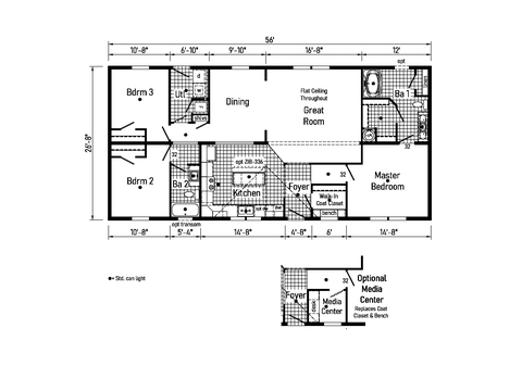 Westlake Ranch 28563G | 3 bedroom, 2 bathroom, 1493 sqft home | Built by Cavco - Dorchester in Dorchester, WI.
