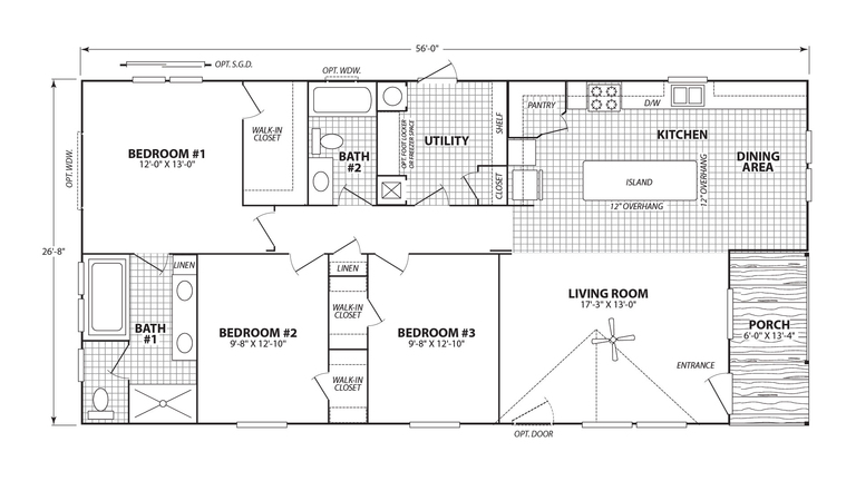 Verde Ranch 28563N | 3 bedroom, 2 bathroom, 1488 sqft home | Built by Cavco - Seguin in Seguin, TX.