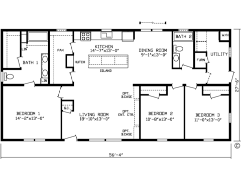 The Landmark XL 28563C | 3 bedroom, 2 bathroom, 1549 sqft home | Built by Cavco - Montevideo in Montevideo, MN.
