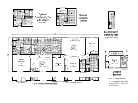 Pinewood | 4 bedroom, 2 bathroom, 2280 sqft home | Built by Cavco - Goshen in Goshen, IN.