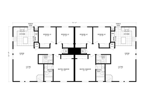 Duplex 32704A | 3 bed, 2 bath each side, 2186 sqft total living space. Built by Cavco - Phoenix in Phoenix, AZ. 