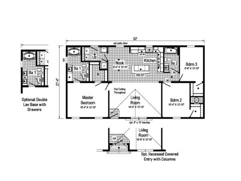 Doughton Max 28 28523A | 3 bedroom, 2 bathroom, 1421 sqft home | Built by Cavco - Crouse in Crouse, NC.