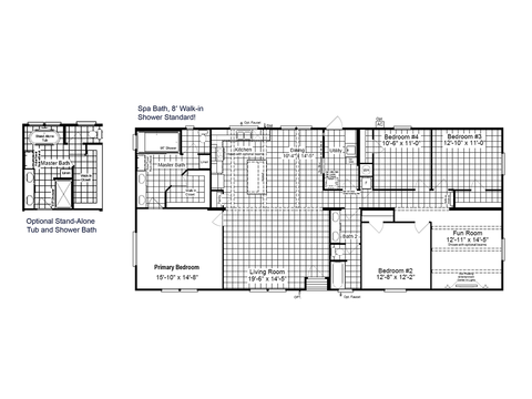 Horizon 30684Z | 4 bedroom, 2 bathroom, 2040 sqft home | Built by Cavco - Fort Worth in Fort Worth, TX.