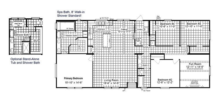 Horizon 30684Z | 4 bedroom, 2 bathroom, 2040 sqft home | Built by Cavco - Fort Worth in Fort Worth, TX.