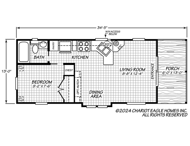 Eagle 14291A | 1 bedroom, 1 bathroom, 395 sqft home | Built by Cavco - Ocala in Ocala, FL. 