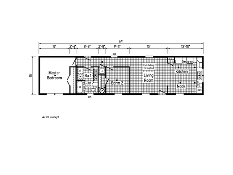 Eastland Concepts 16642A | 2 bedroom, 1 bathroom, 960 sqft home. Built by Cavco - Shippenville in Shippenville, PA.