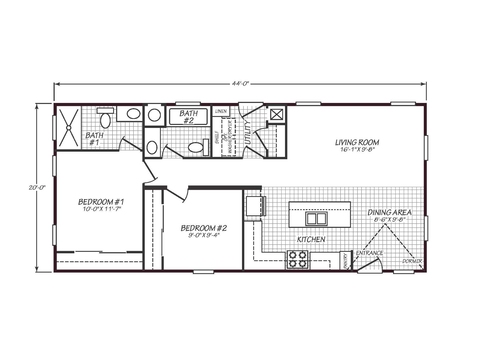 Solaris 20442A | 2 bedroom, 2 bathroom, 880 sqft home | Built by Cavco - Goodyear in Goodyear, AZ.