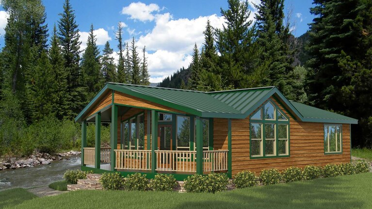 Rivers Edge Cabin Exterior With Prow Porch