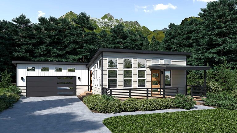 Rivers Edge Optional exterior shown with Garage Built onsite by others