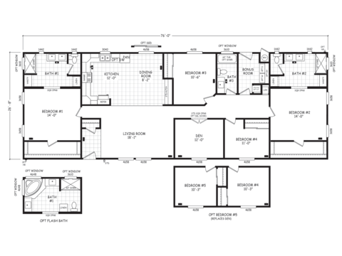 Edge 28764B | 4 bedroom, 3 bathroom, 2027 sqft home | Built by Cavco - Goodyear in Goodyear, AZ.