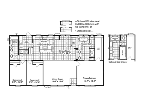 Kensington 30563K | 3 bedroom, 2 bathroom, 1680 sqft home | Built by Cavco - Fort Worth in Fort Worth, TX.