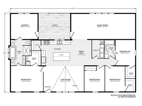 Yellowstone | 4 bedroom, 2 bathroom, 2375 sqft home | Built by Cavco - Millersburg in Millersburg, OR.