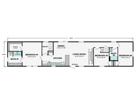Altitude 16763B | 3 bedroom, 2 bathroom, 1140 sqft home | Built by Cavco - Lancaster in Lancaster, TX.