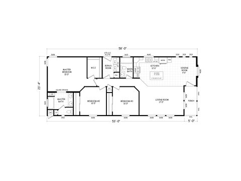 Sedona Ridge 24583A | 3 bedroom, 2 bathroom, 1353 sqft home | Built by Cavco - Goodyear in Goodyear, AZ.
