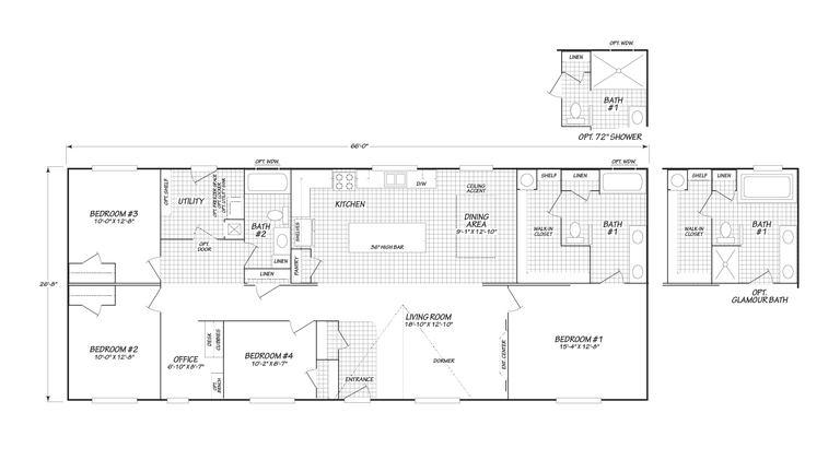 Rapids 28664E | 4 bedroom, 2 bathroom, 1760 sqft home. Built by Cavco - Nampa in Nampa, ID.