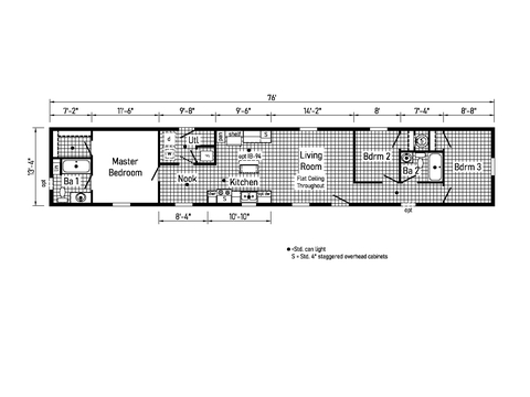 Beacon Prestige 14763A | 3 bedroom, 2 bathroom, 1013 sqft home. Built by Cavco - Shippenville in Shippenville, PA.